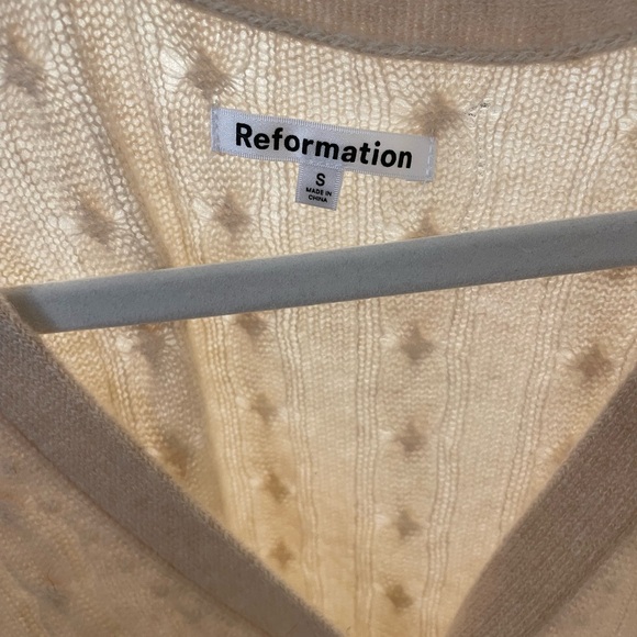 Beige Cable Knit Cardigan Sweater - Picture 2 of 4